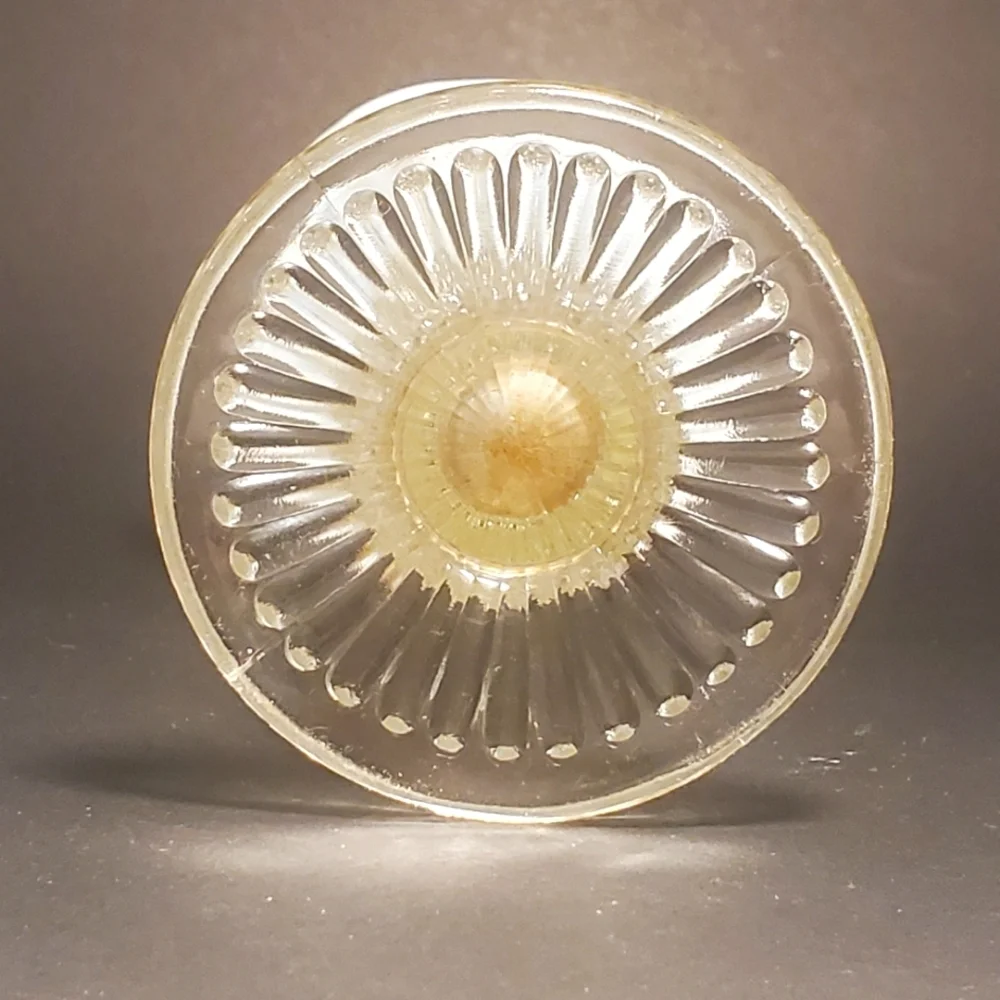 VINTAGE Opalescent Moonstone Ruffle Top Clear Hobnail 5 1/2